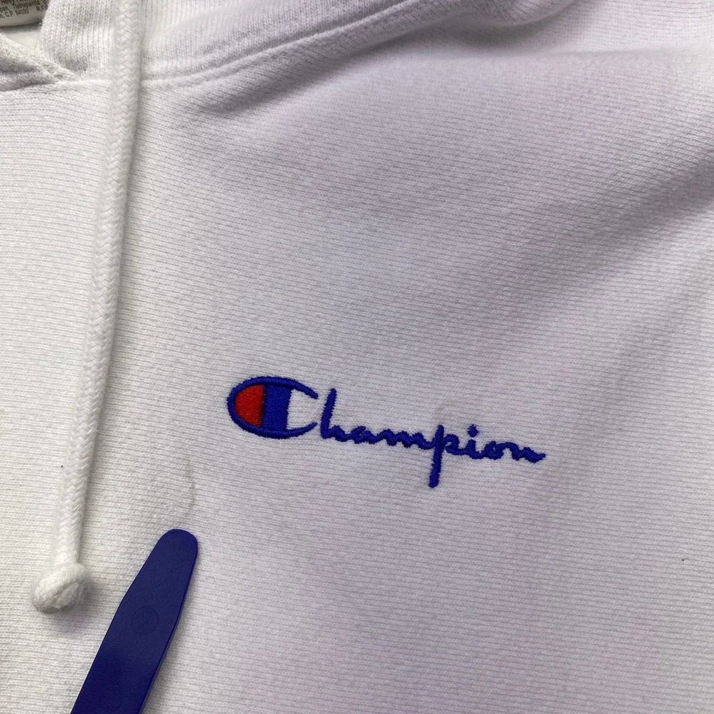 Champion Reverse Weave Hoodie Womens Extra Small XS Sweatshirt Pullover White‎